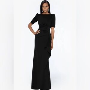 XSCAPE Ruched A-Line Gown